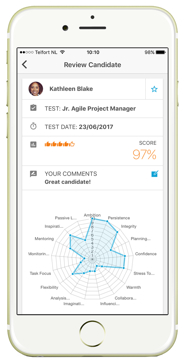 GoTalent app on a smartphone